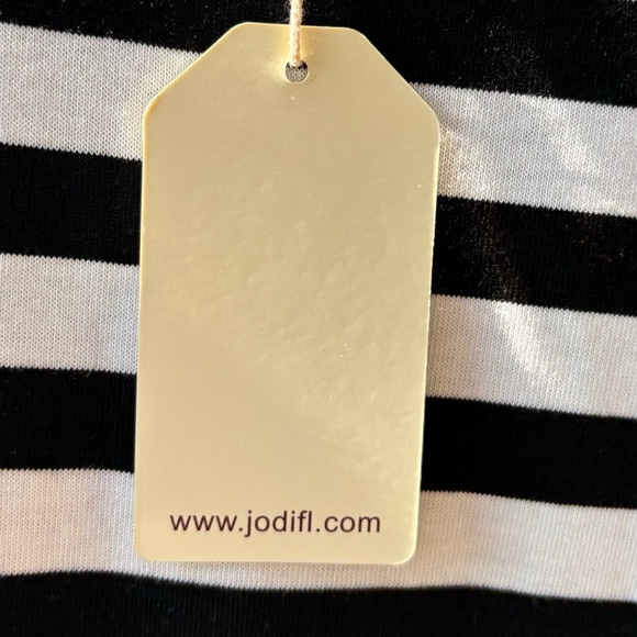 New Jodiful Black & White Stripe Long Sleeve Top with Tiered Ruffle Hem Size L - Picture 4 of 7